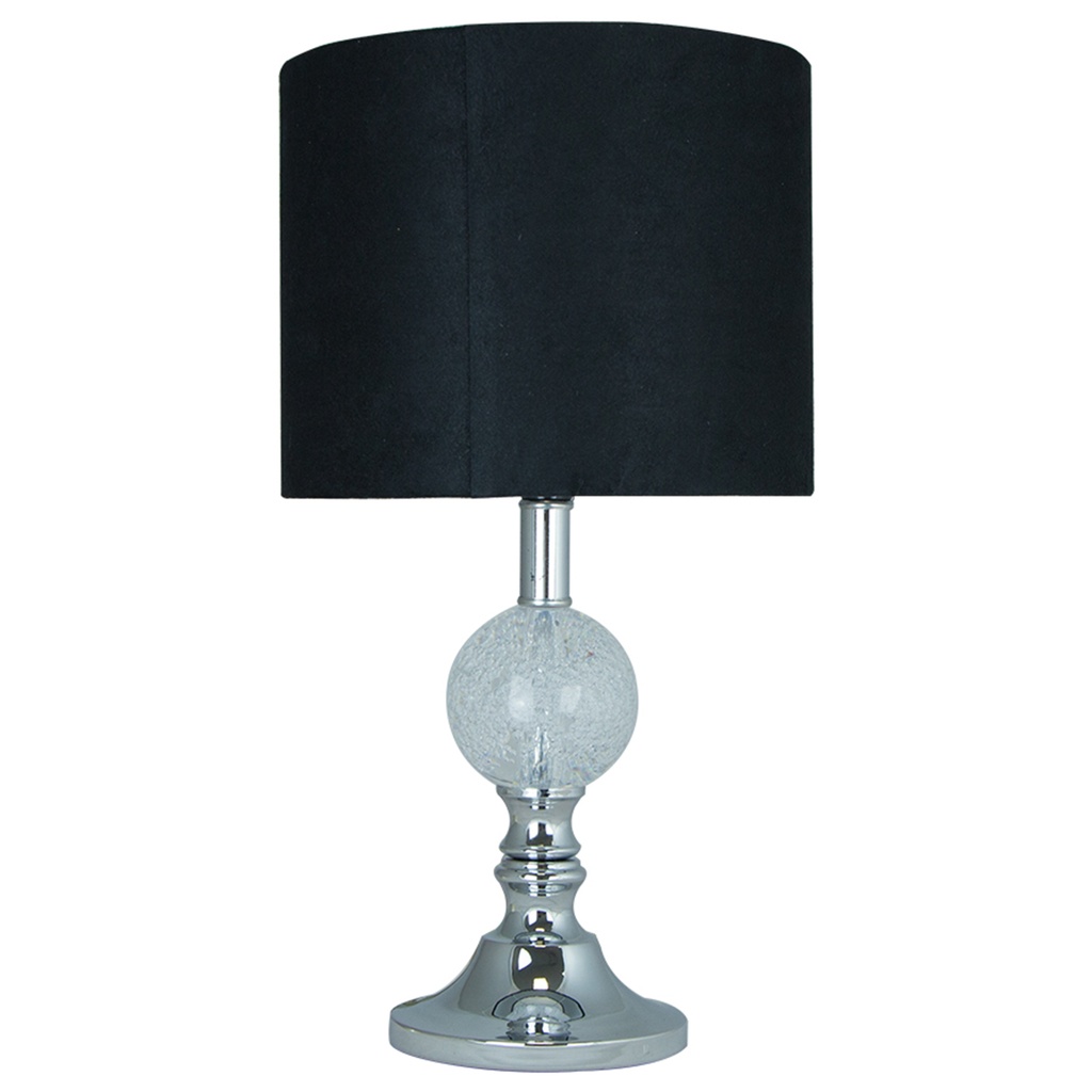 Lámpara de mesa 1 Luz E27 60W acabado en negro, material acrílico