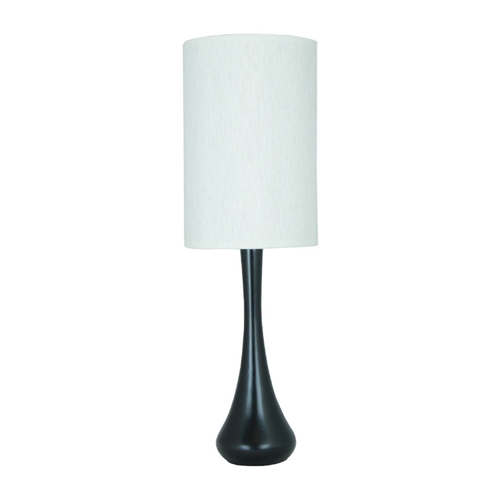 Lámpara De Mesa Madera  Negro Parduzco 40w E27 1 Luz