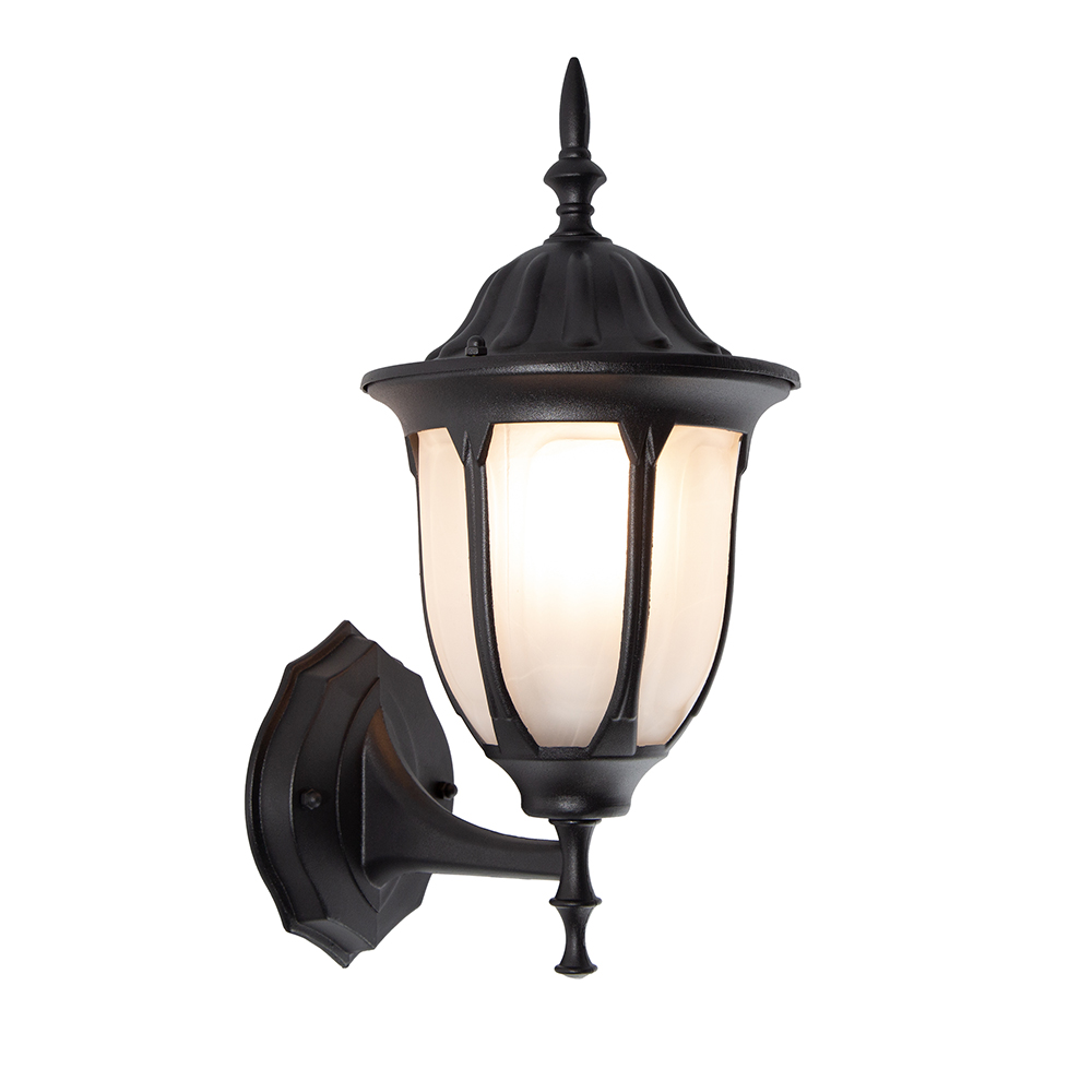 Lámpara de Pared 1 Luz 60W Aluminio Vidrio Negro E27