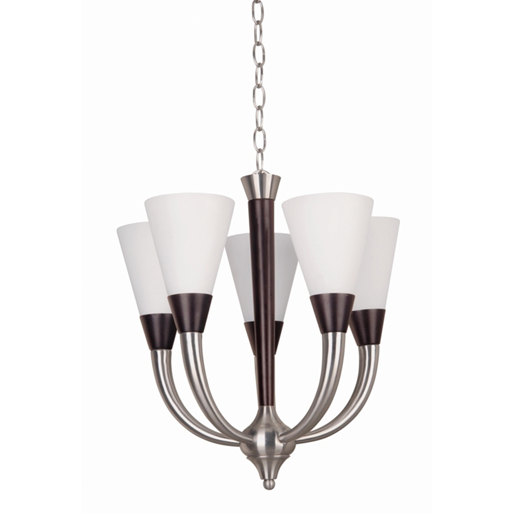 Candil 5 Luces Satin Niquel E27
