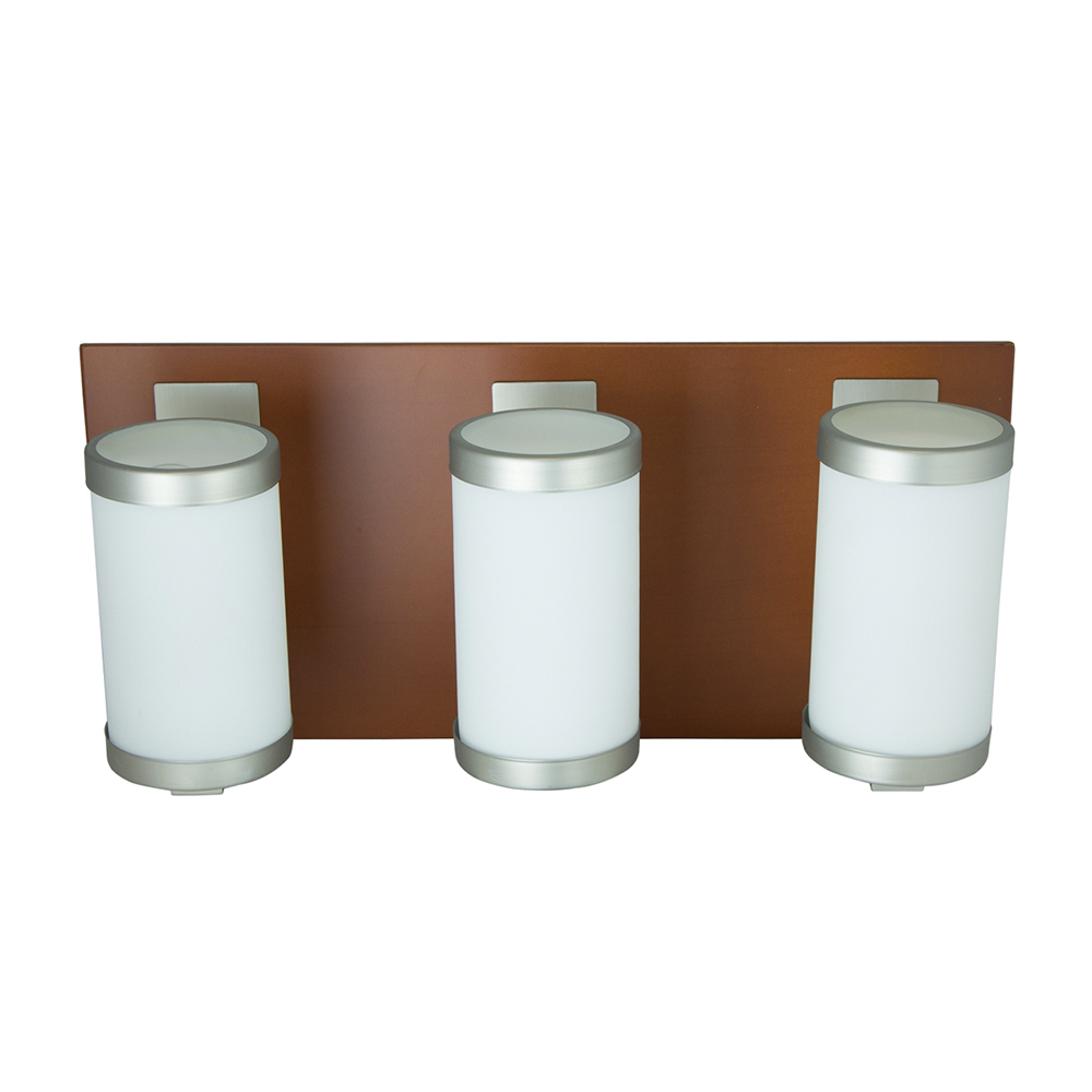 Aplique De Pared Caoba Níquel Arena 60w E27 3 Luces