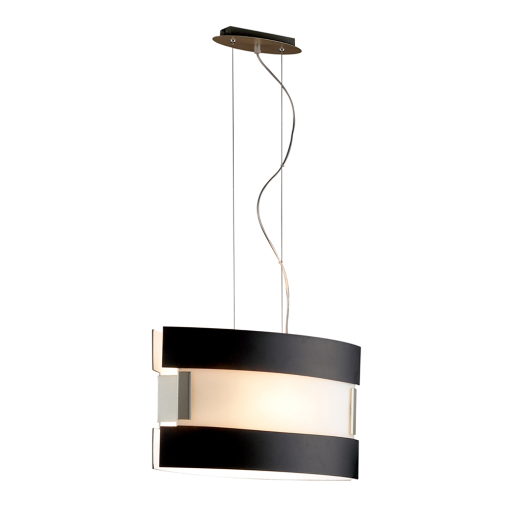 Lámpara Colgante Níquel Satinado Negro E27 60w 2 Luces