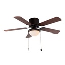 Ventilador 42" E27 1Luz 60W Acabado Chocolate