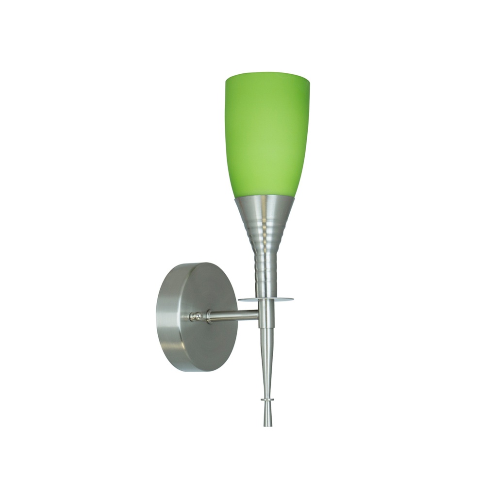 Aplique De Pared Estilo Antorcha Verde Opalizado E14 1 Luz