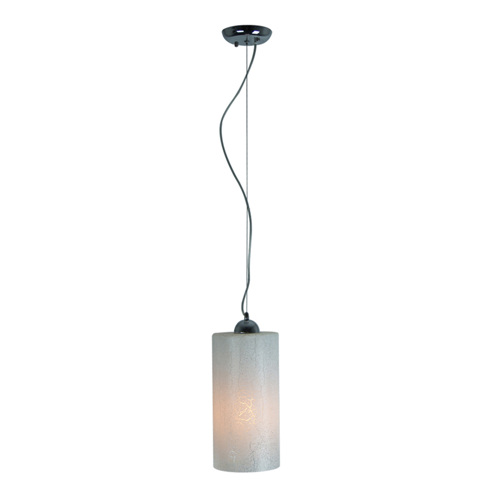 Lámpara colgante vidrio craquelado 1 Luz Cromo 60w