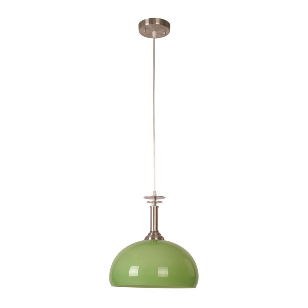 Colgante verde 1 Luz E27 60W acabado níquel satinado