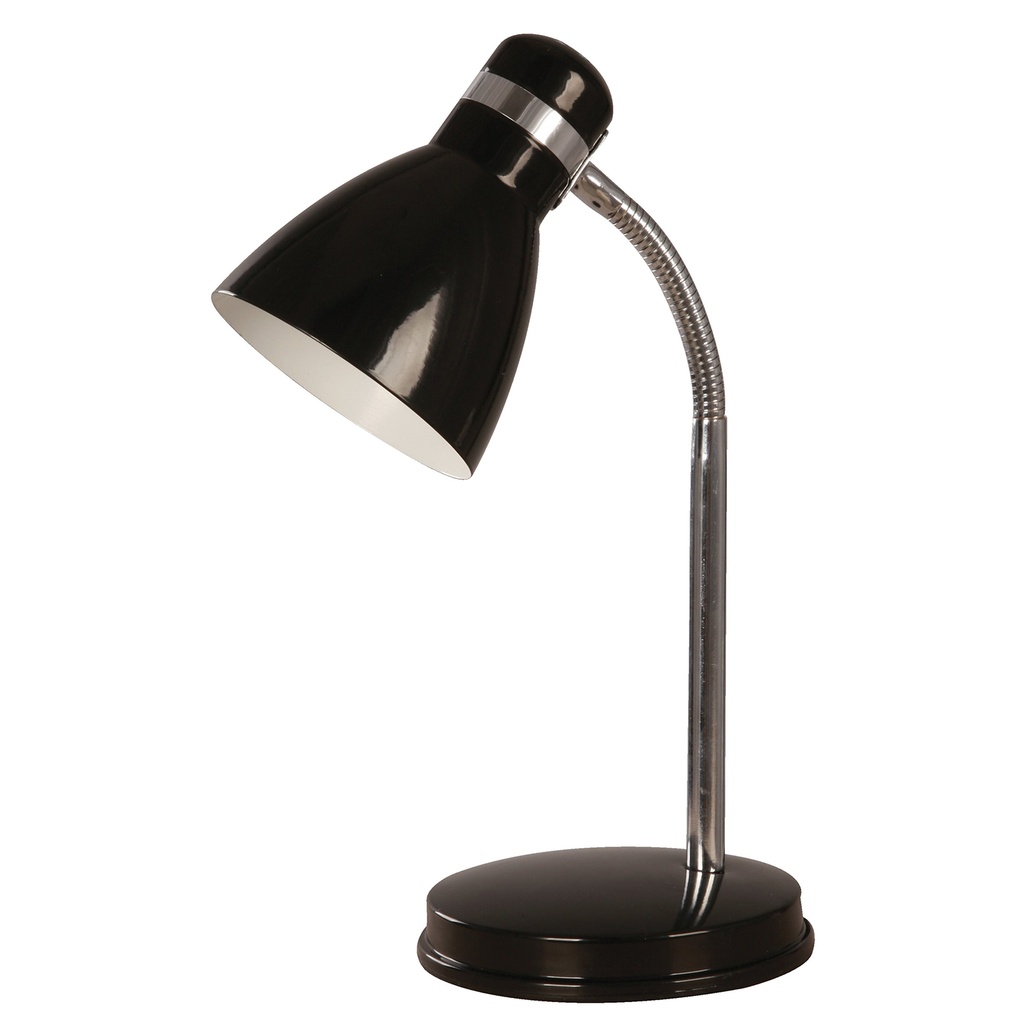 Lampara  Mesa E27 40W 1L (N/B) Acab. Negroy Cromo