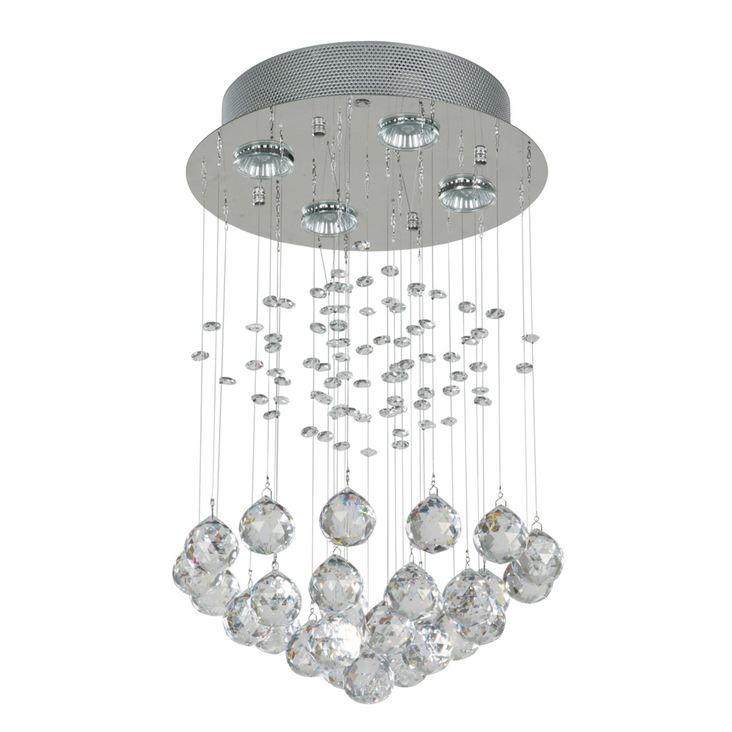 Candil Decorativo Plateado Moderno Gu10 50w 4 Luces
