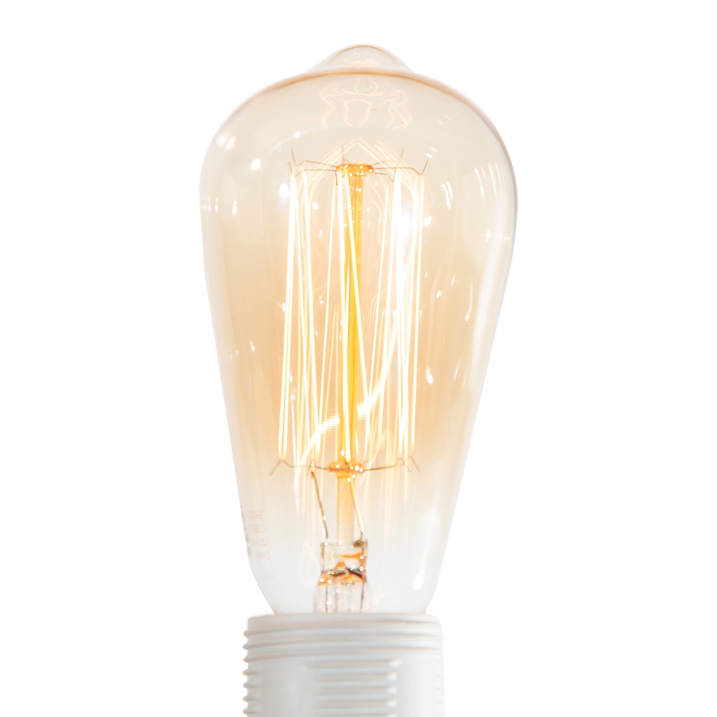 Foco Vintage Filamento de Carbono ST64 Foco Edison Regula la Intensidad de la Luz Atenuable Foco Estilo Vintage  Ámbar 40w 2200k Socket E27 Lightek