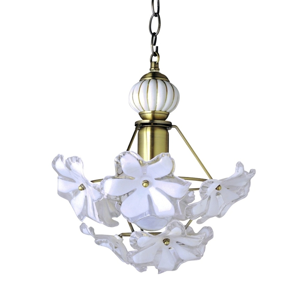 Lámpara Colgante Lumicentro Bronce y Porcelana 60 W E27