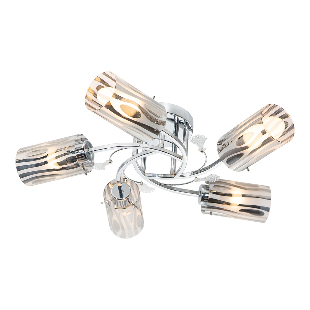 Lámpara de Techo Níquel Satinado E27 60W 5 Luces