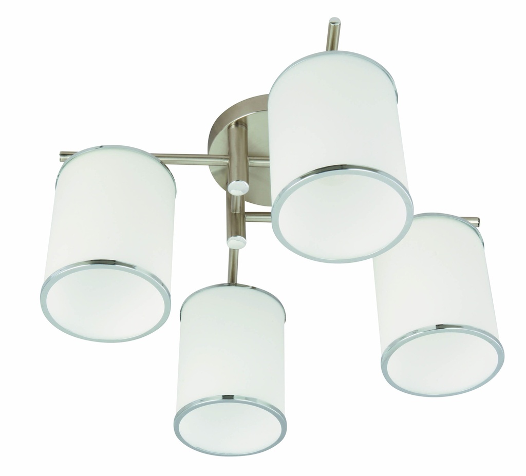 Luminaria Techo Níquel Satinado 4L E27