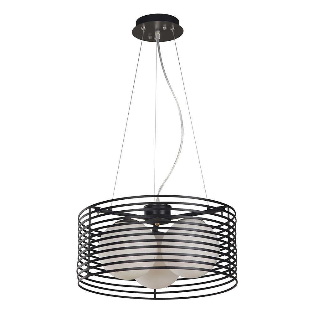 Lámpara Colgante Inlite Negro Mate 3 Luces 40W E27