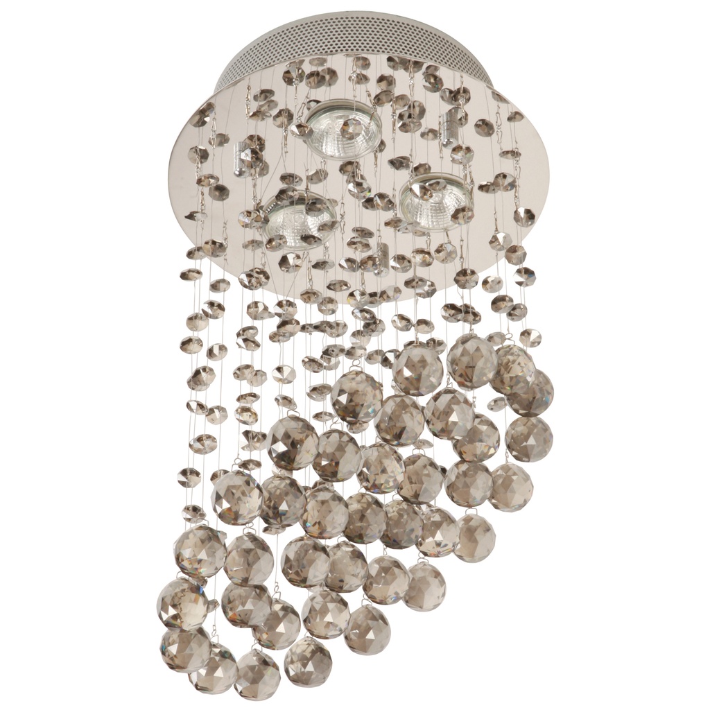 Lámpara de techo de cristal, 3 luces, socket GU10