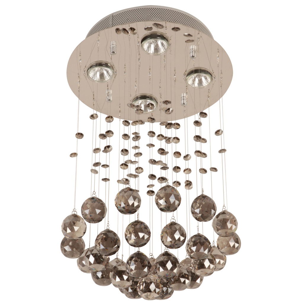 Candil Decorativo Plateado Moderno Gu10 50w 4 Luces