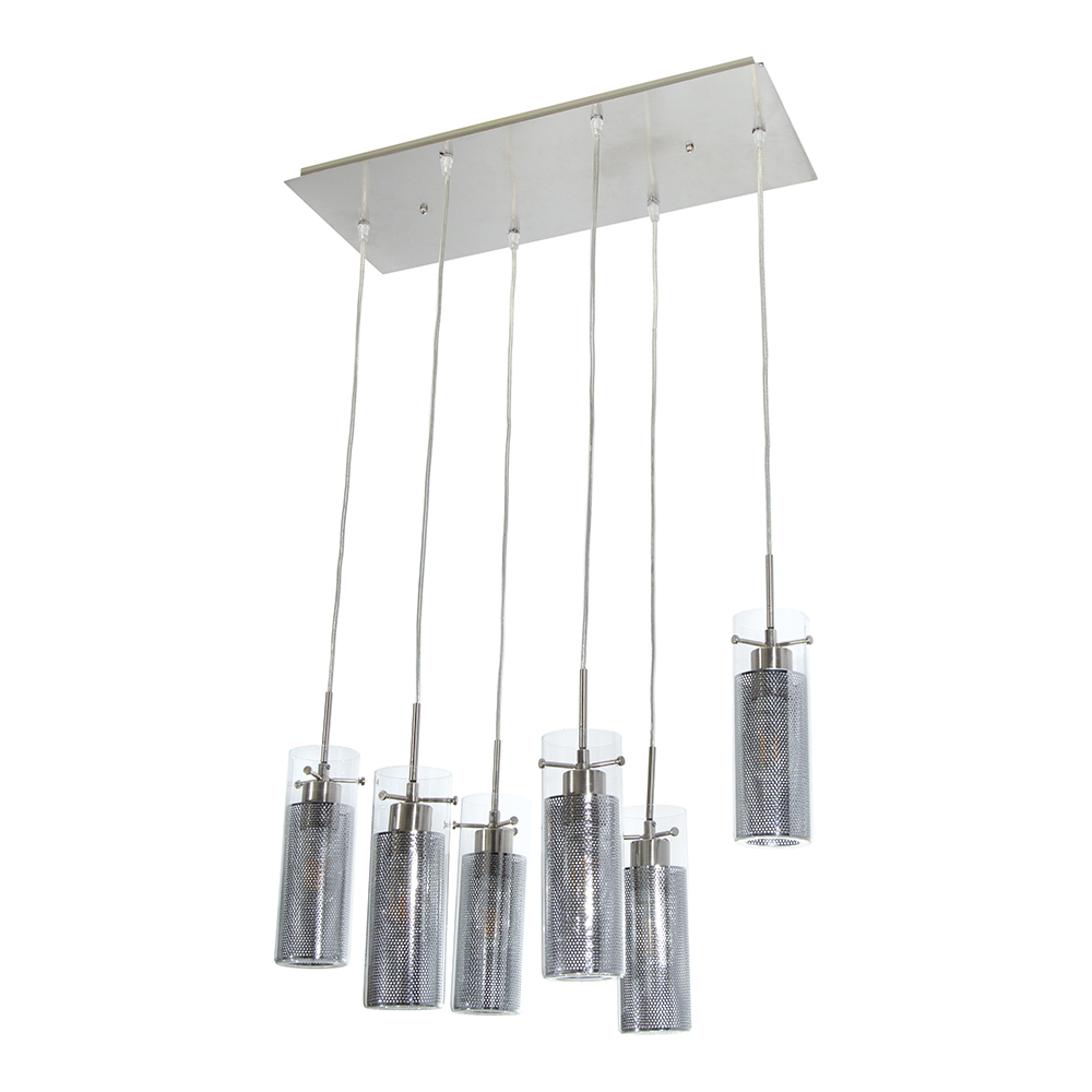 Lámpara Colgante Inlite Acabado Níquel Satinado de 6 Luces