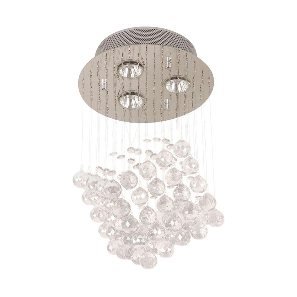 Lámpara De Techo Níquel Satinado 50w Gu10 3 Luces