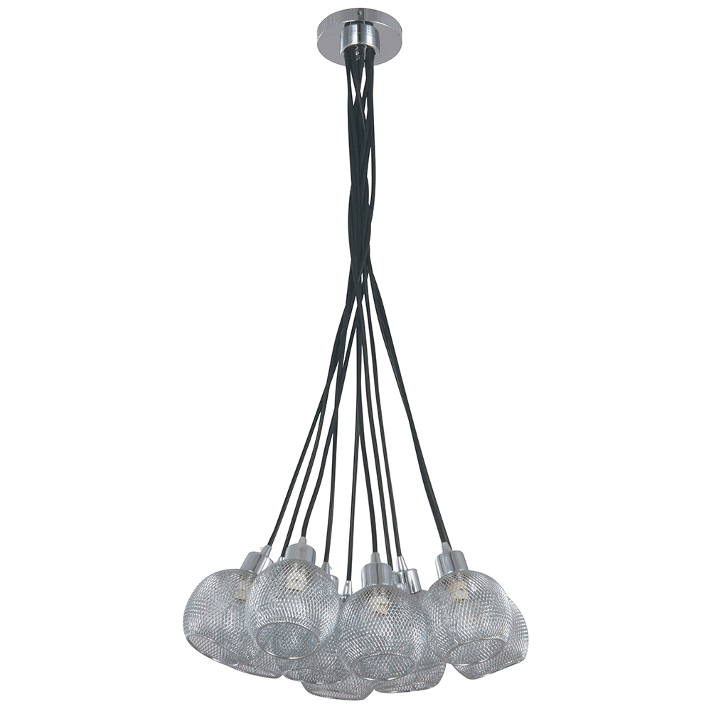 Lámpara De Techo Colgante Cromo G9 40w 10 Luces