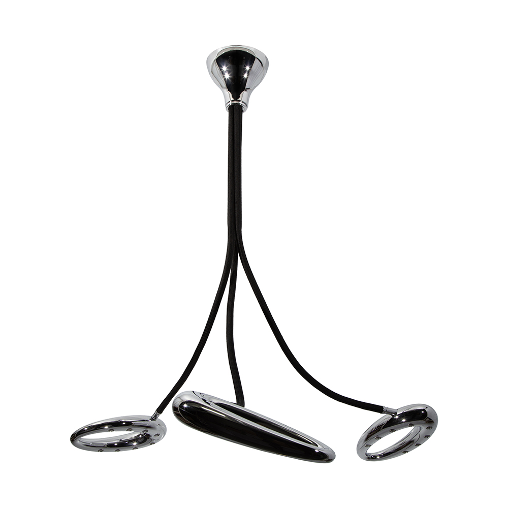 Lámpara de Techo LED, Cromo y Negro, 3 Puntos de Luz