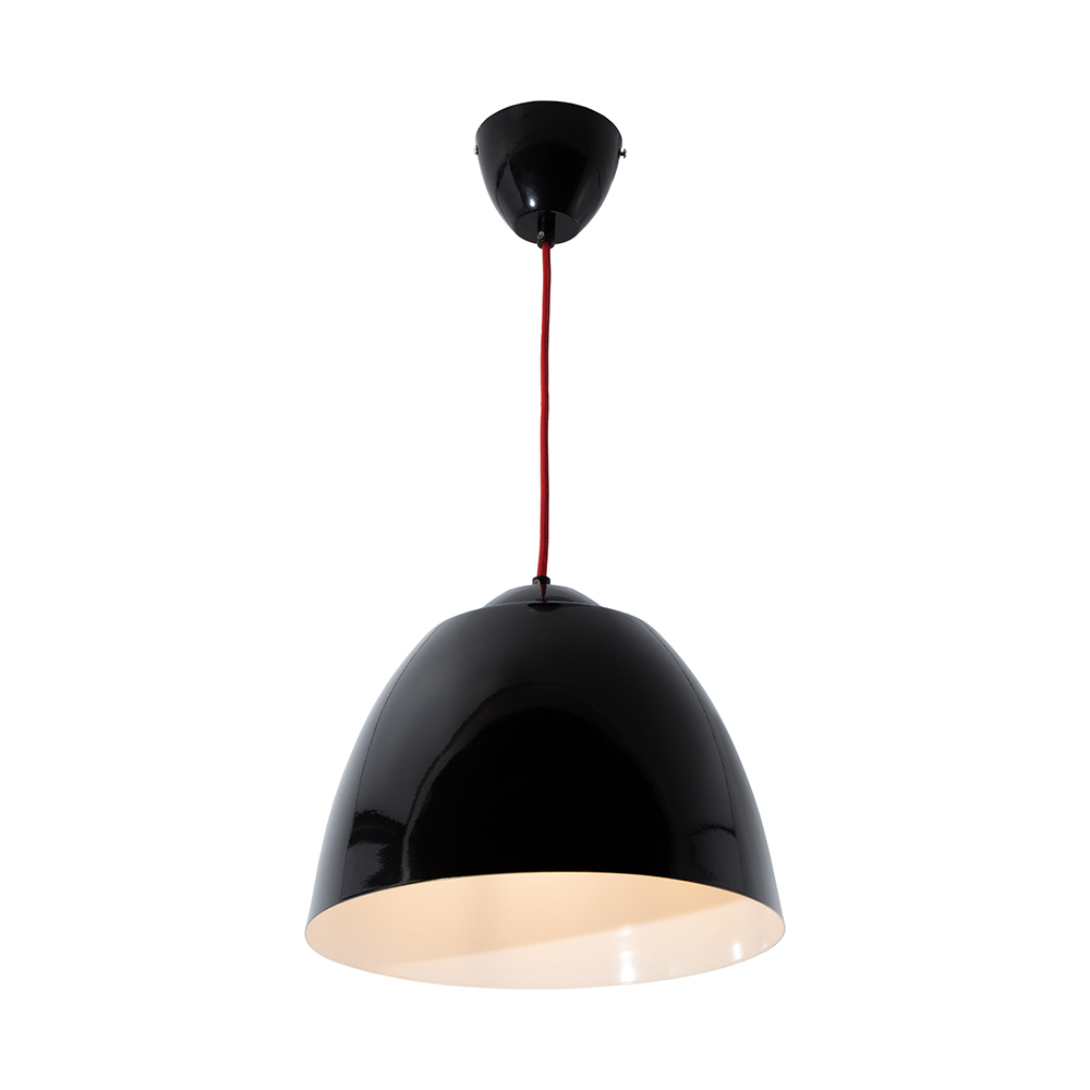 Lámpara Colgante color Negro Brillante, 1 Luz, 60W, E27