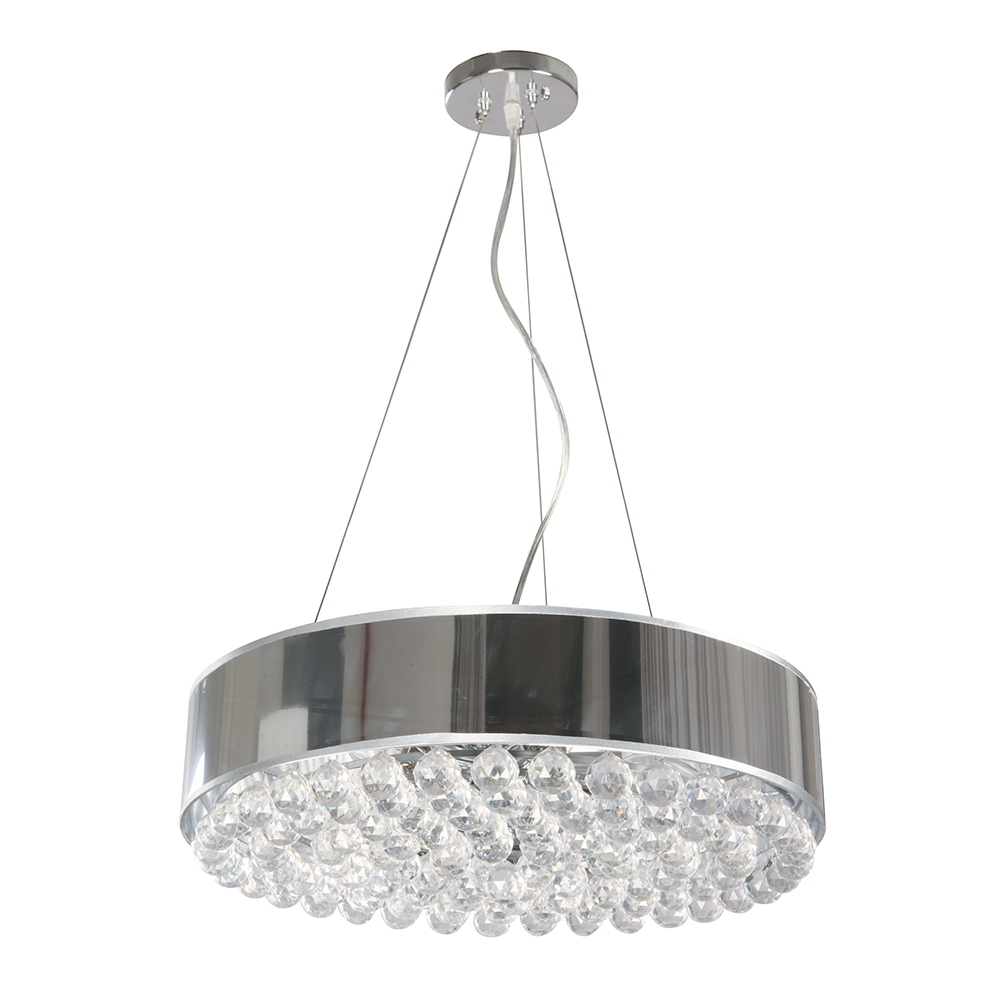 Lámpara Colgante Decorativa Acero Cromo E27 60w 5 Luces