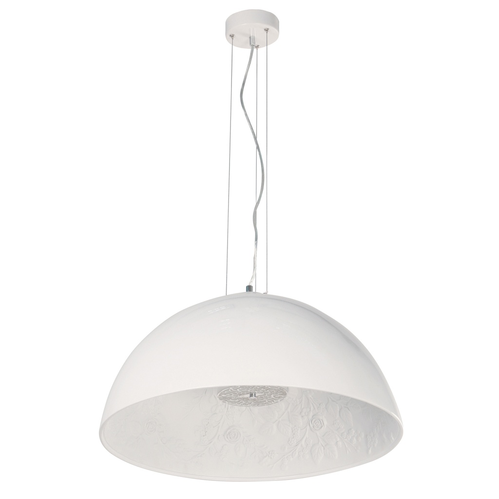 Lámpara Colgante 1 Luz, Acabado en blanco satinado