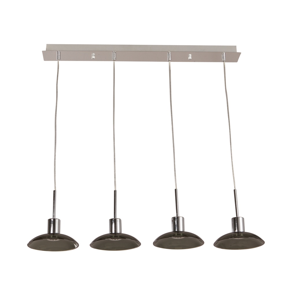 Lámpara LED colgante 4L acabado en cromo LED