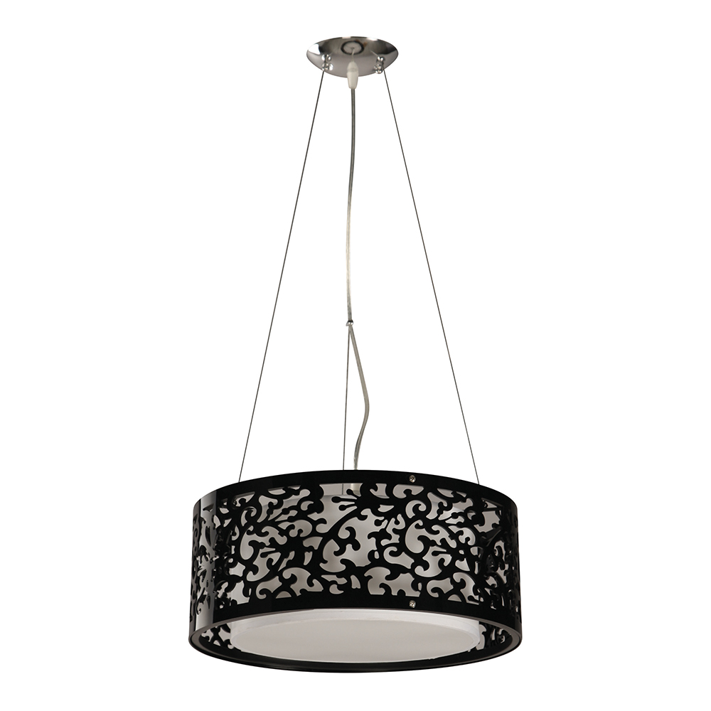 Lámpara Colgante Inlite Color Negro Brillante 60 W 3 Luces