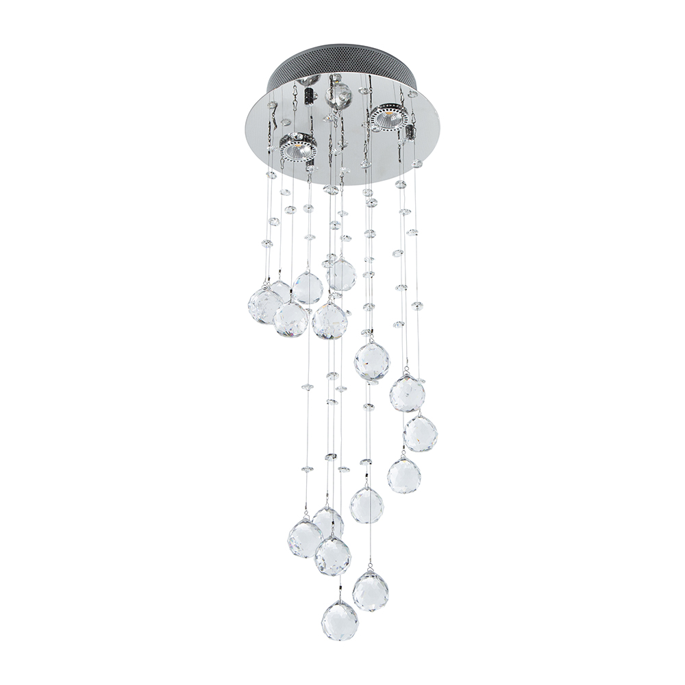 Lámpara Colgante  Acabado Cromo  Cristal  2 Luces  GZ10