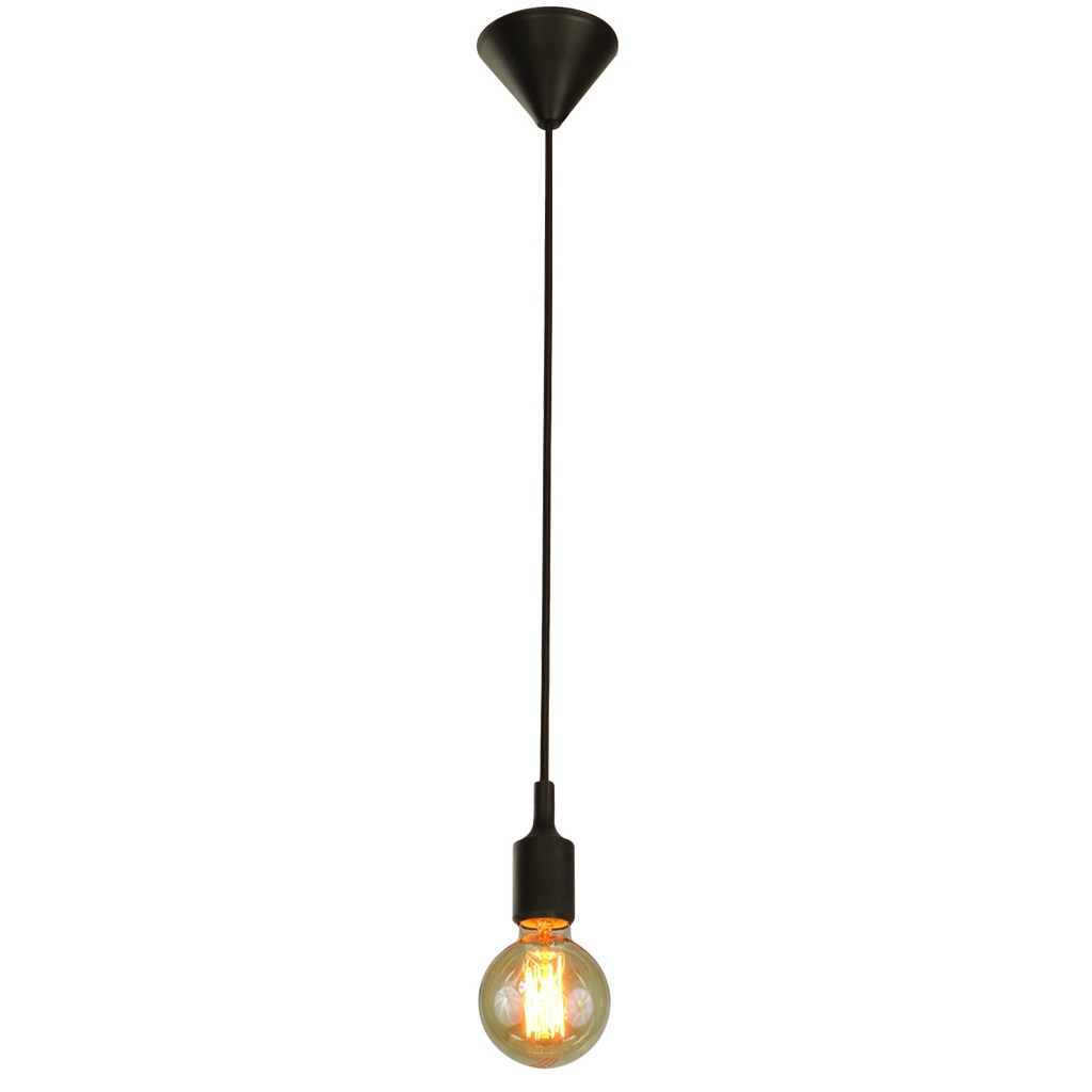 Lámpara Colgante Negro 1 Luz con Foco Edison estilo vintage