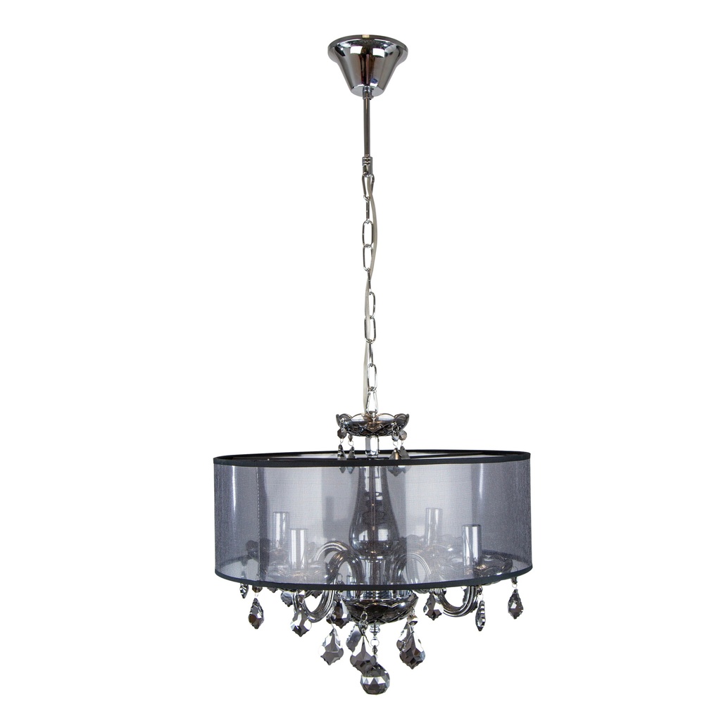 Candil Negro con Detalle en Cristal