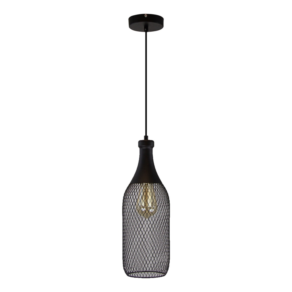 Lámpara Colgante Vintage Acero Negro Mate  E27 40w 1 Luz