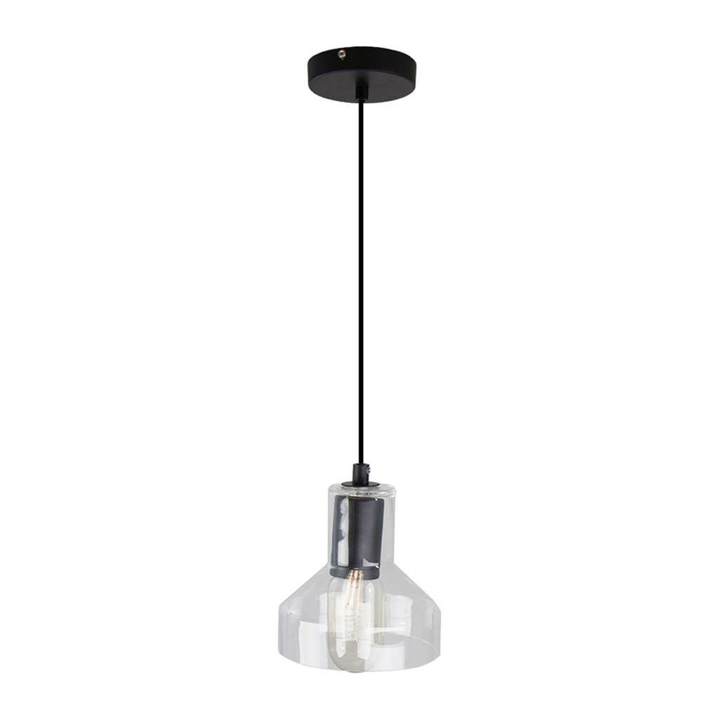 Lámpara Colgante Inlite Negro 1 Luz Transparente