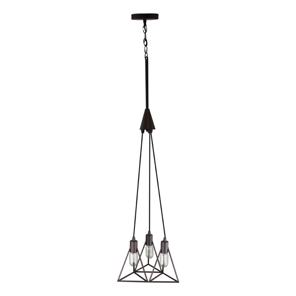 Lámpara Colgante Inlite  Color Bronce de 3 Luces