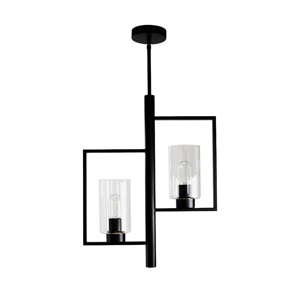 Lámpara Colgante Inlite Vintage Acabado Negro de 2 Luces