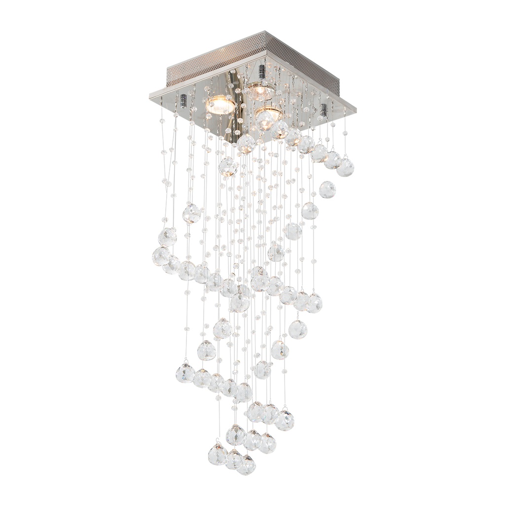 Lámpara de Techo Lumicentro Acabado Cromo Cristal de 3 Luces