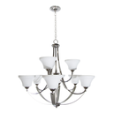 Candelabro de araña Noma Collection , 9 luces, niquel satinado 100W