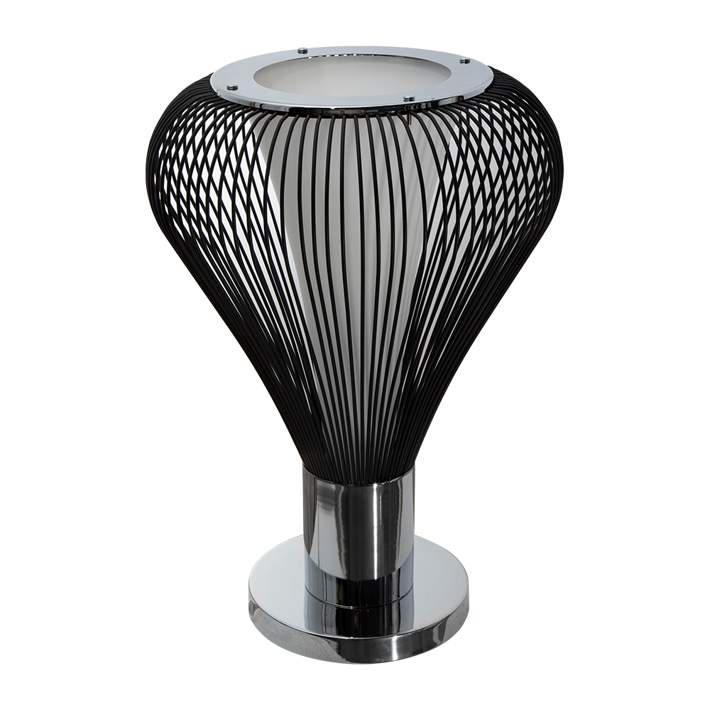 Lámpara de Mesa de 100 W Color Cromo y Negro