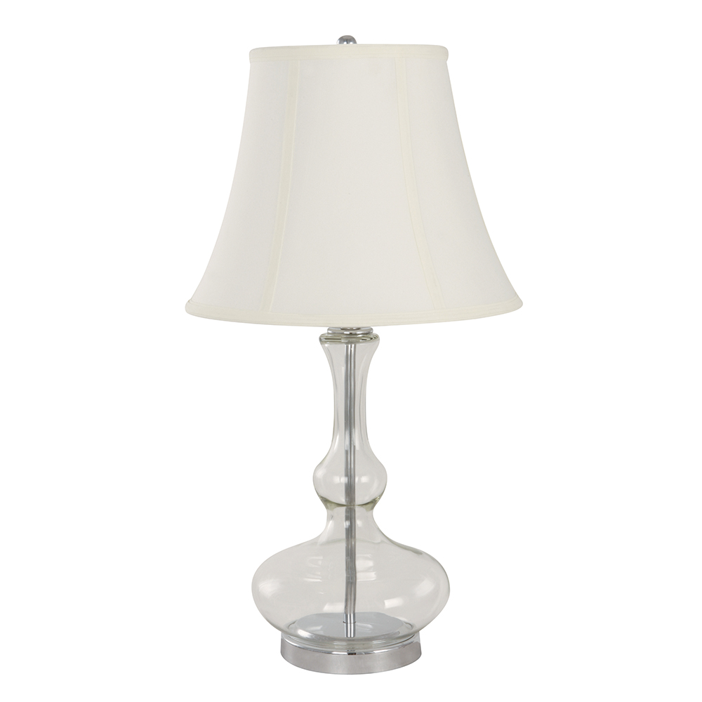 Lámpara de Mesa de 60 W Color Blanco y Transparente
