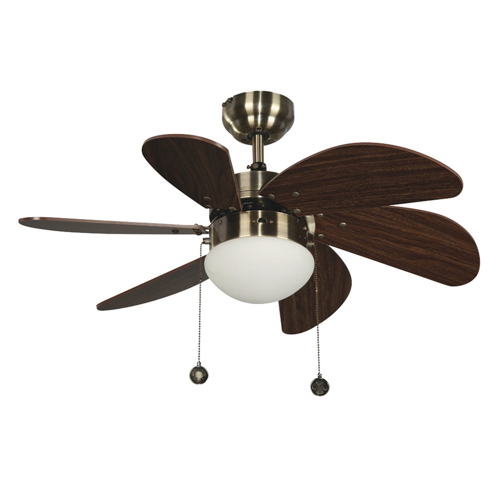 Ventilador Techo 32" Artfan Bronce Antiguo 1 Luz 60W E27