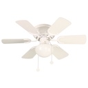 Ventilador De Techo Blanco / Madera 30  6 Aspas