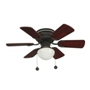 Ventilador Techo Chocolate 30" ARTFAN ANTONI, Aspas Nogal / Nogal Oscuro ,1 Luz.