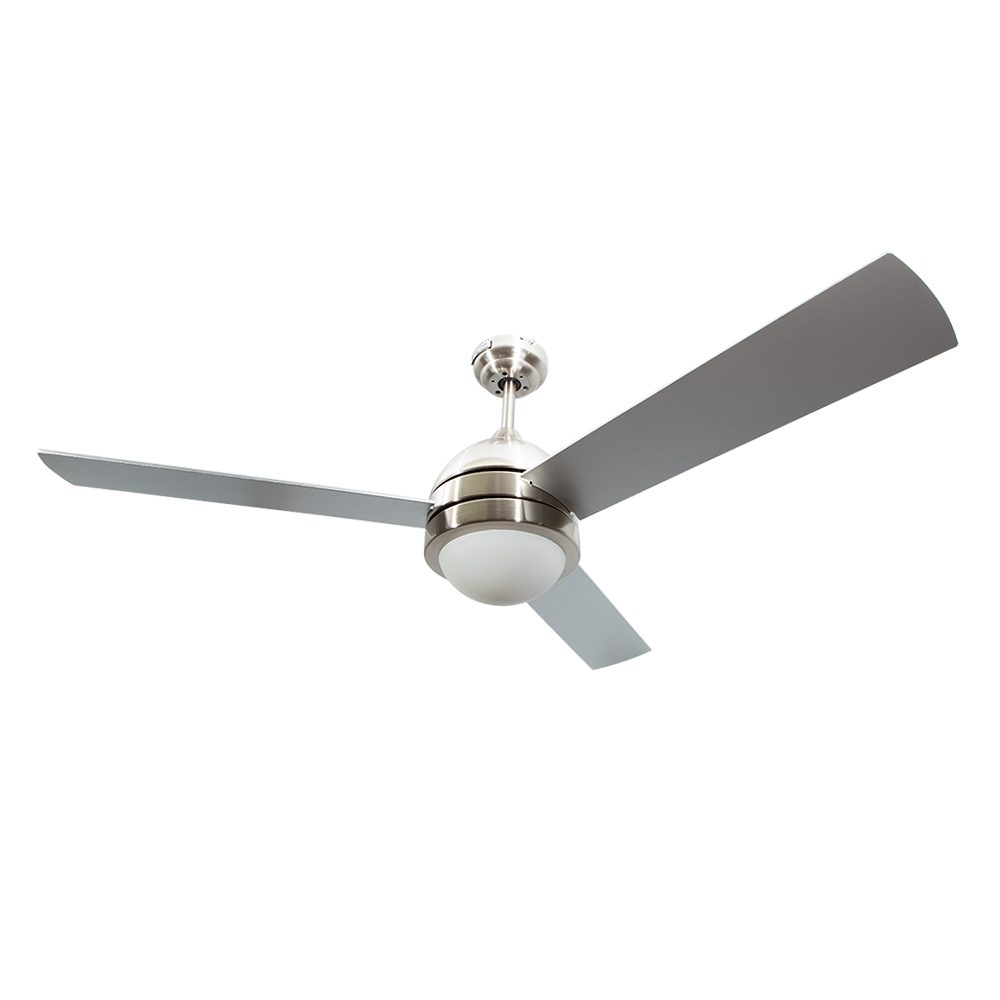 Ventilador de techo 52" Lumicentro Níquel Satinado 1 Luz E27