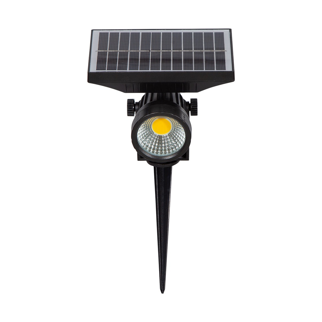 Luz solar LED para jardín, IP54, acabado negro 1L 1W 3.7V 3000K