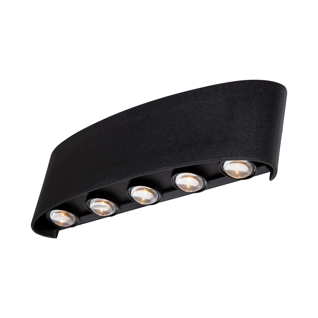 Lámpara de pared LED, acabado negro, 9W, luz amarilla 3000K