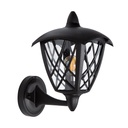 Farol de pared exterior,IP44, acabado negro, 10W, E27, 1 luz