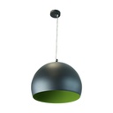 Lámpara Colgante Metal Negro Mate Interior Verde 60w 1 Luz