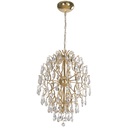 Lámpara Colgante de Metal en dorado con Cristales Transparentes 24L