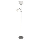 Lampara de piso gris 2 Luces E27 60w y E14 40w