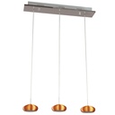 Lámpara Colgante Cromo y Dorado LED 3 Luces 4.8W 3500K